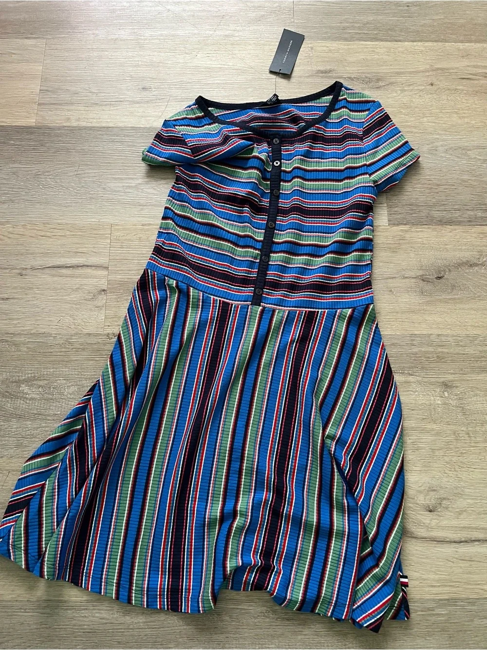 Tommy Hilfiger Multicolor Striped Short-Sleeve Dress